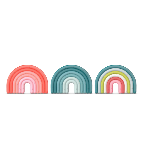 Jucărie pentru dentiție din silicon – Rainbow, roz 2