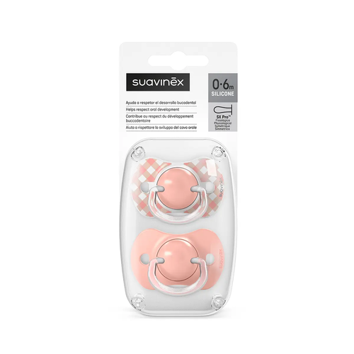 Suzeta fiziologică SX Pro 0–6 luni, 2 bucăți – roz | Wild & Free 7