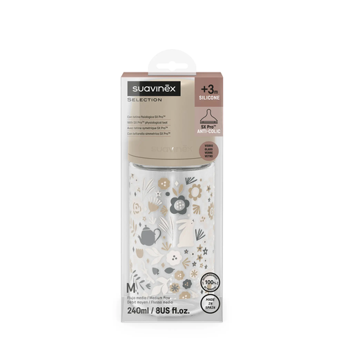 Biberon 240 ml SX Pro, debit mediu M - liberty bej | Wonderland 3