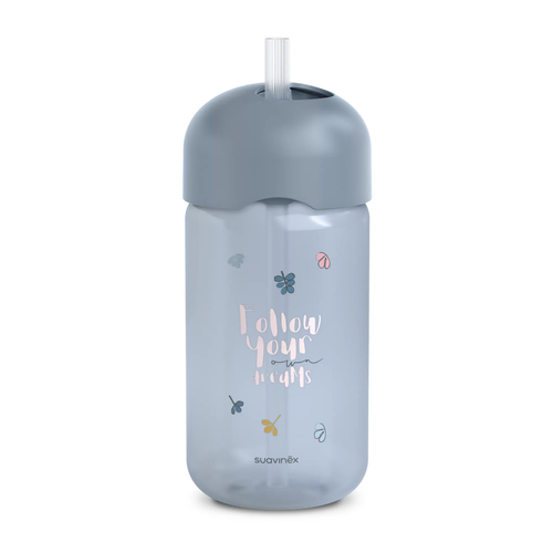 Sticlă cu pai non-spill, 340 ml – albastru | Bears 2