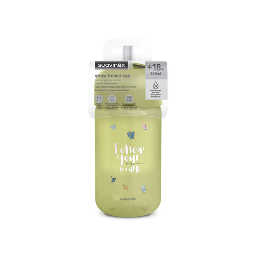Sticlă cu pai non-spill, 340 ml – verde | Bears 3