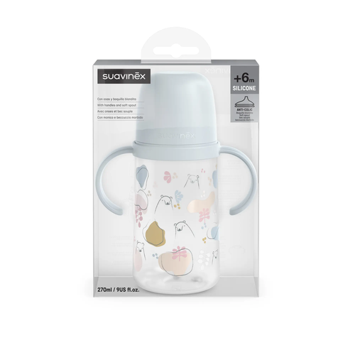 A doua cană a bebelușului – Cană de antrenament cu cioc din silicon, 270 ml - albastru | BEARS 6