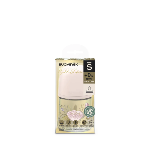 Biberon SX Pro Premium  150 ml, debit lent S – roz | Gold 3