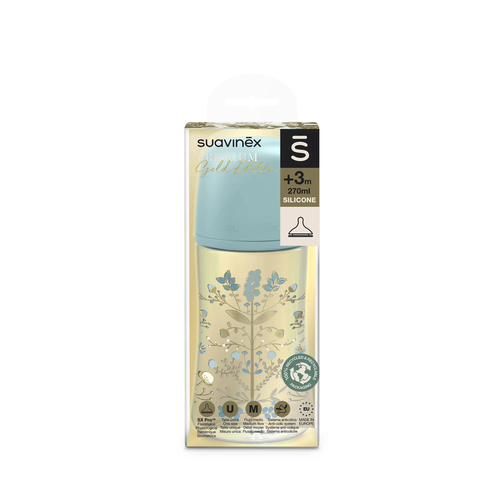 Biberon SX Pro Premium 270 ml, debit mediu M – albastru | Gold 3