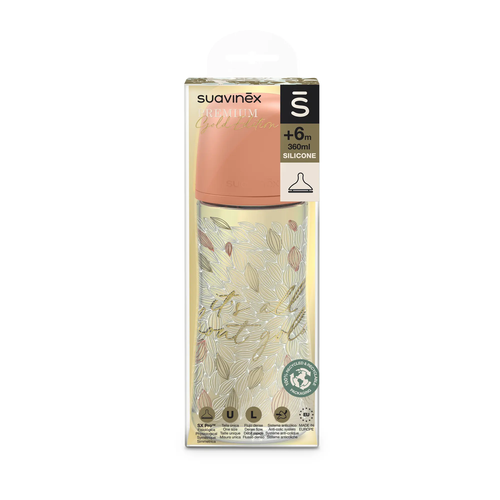Biberon SX Pro Premium 360 ml, debit dens L – portocaliu | Gold 3