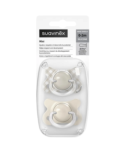 Suzeta fiziologică SX Pro MINI 0–2 luni, 2 bucăți – bej | Wild & Free 10