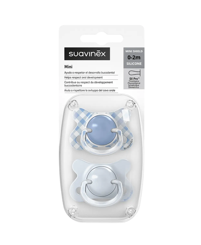 Suzeta fiziologică SX Pro MINI 0–2 luni, 2 bucăți – albastru | Wild & Free 10