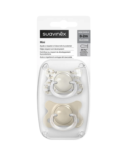 Suzeta fiziologică SX Pro MINI 0–2 luni, 2 bucăți – vanilie | Birdies 10