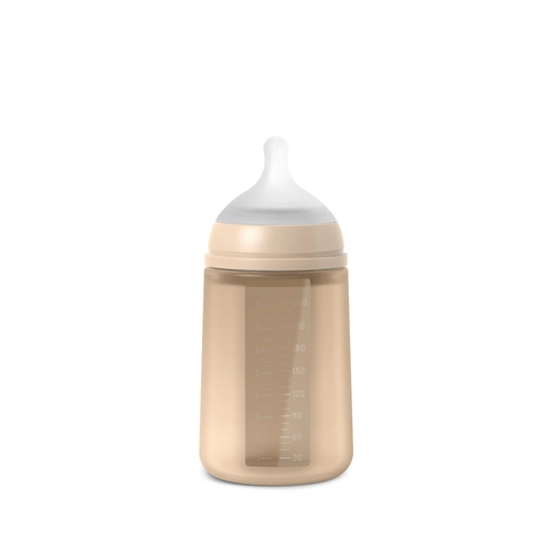 Biberon din silicon SX Pro 240 ml, debit mediu – bej | Colour Essence 5