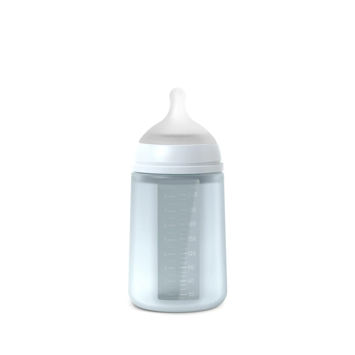 Biberon din silicon SX Pro 240 ml, debit mediu – albastru deschis | Colour Essence 5