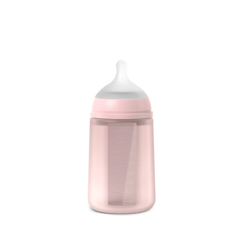 Biberon din silicon SX Pro 240 ml, debit mediu – roz | Colour Essence 5
