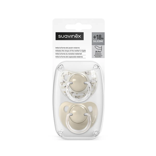 Suzeta anatomica SX Pro +18 luni, 2 bucăți – bej | Birdies 5