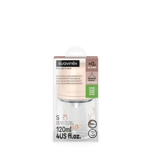 Biberon din sticlă 120 ml SX Pro, debit lent S - liberty albastru | Wonderland 3