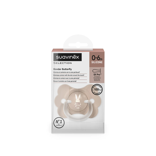 Suzeta fiziologică SX Pro 0–6 luni – fluture bej | WONDERLAND 3