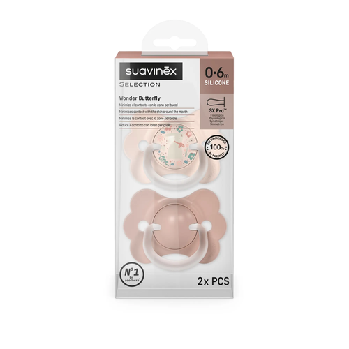 Suzeta fiziologică SX Pro 0–6 luni – fluture bej | WONDERLAND 4
