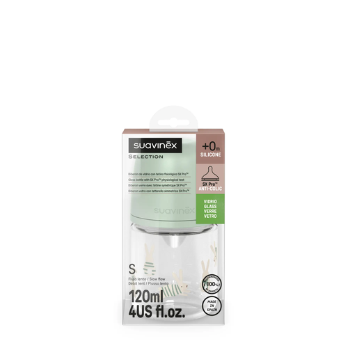 Biberon din sticlă 120 ml SX Pro, debit lent S - liberty albastru | Wonderland 3