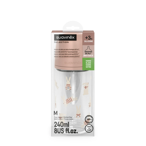 Biberon din sticlă 120 ml SX Pro, debit lent S - liberty albastru | Wonderland 3