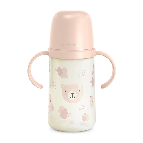 A doua cană a bebelușului – Cană de antrenament cu cioc din silicon, 270 ml - roz | BEARS 4