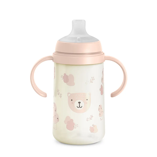 A doua cană a bebelușului – Cană de antrenament cu cioc din silicon, 270 ml - roz | BEARS 5
