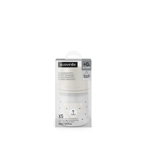 Biberon din sticlă 120 ml SX Pro, debit lent S - liberty bej | Wonderland 3