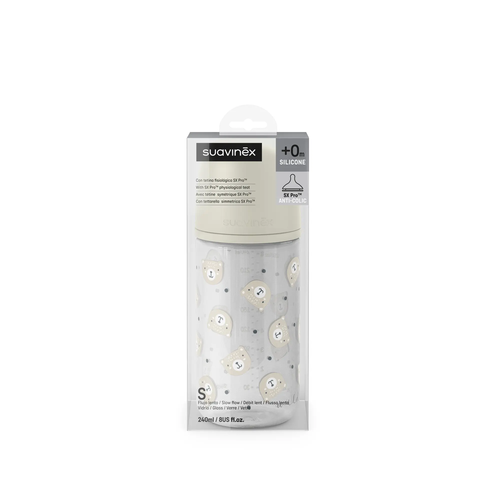 Biberon 240 ml SX Pro, debit mediu M - bej | Wonderland 3