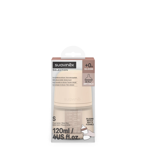Biberon din silicon SX Pro 240 ml, debit mediu – roz | Colour Essence 3