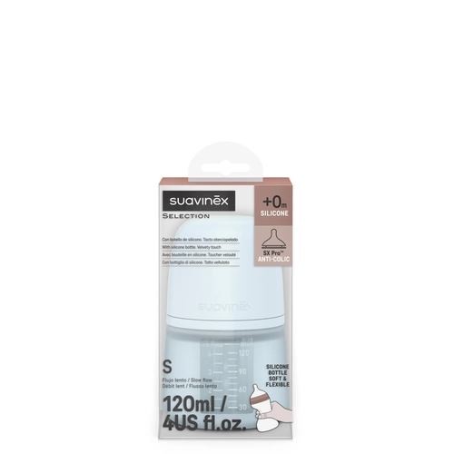 Biberon din silicon SX Pro 240 ml, debit mediu – roz | Colour Essence 6