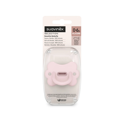 Suzetă fiziologică SX Pro 0–6 m – fluture roz | Colour Essence 4