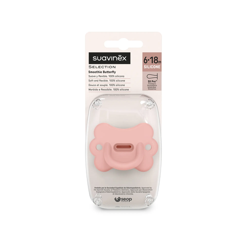 Suzetă fiziologică SX Pro 6–18 m – fluture roz | Colour Essence 5