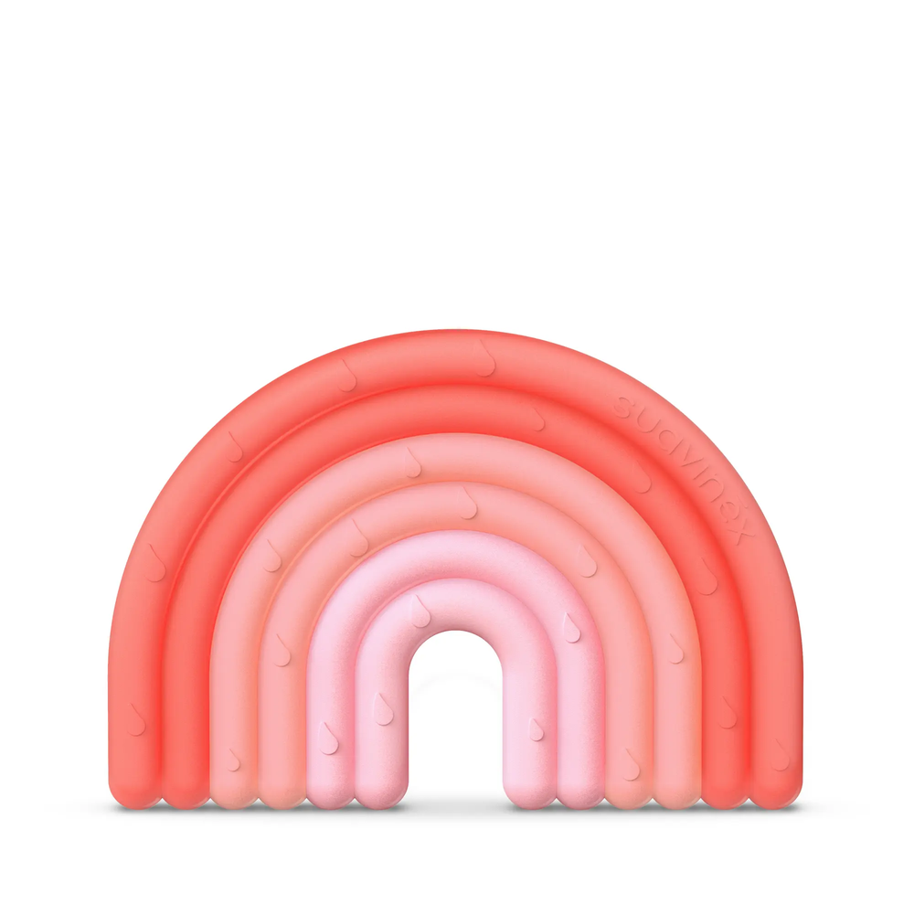 Jucărie pentru dentiție din silicon – Rainbow, roz 1