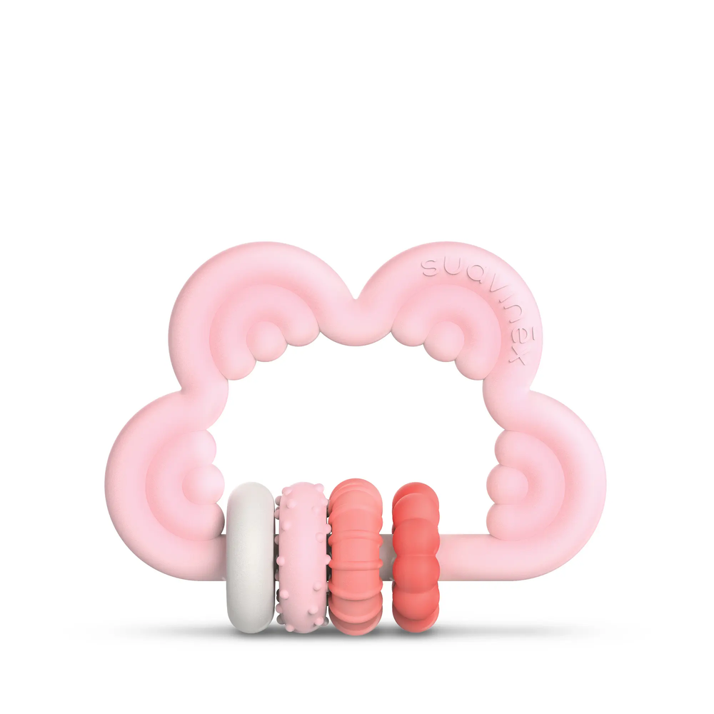 Jucărie pentru dentiție din silicon – nor roz 1