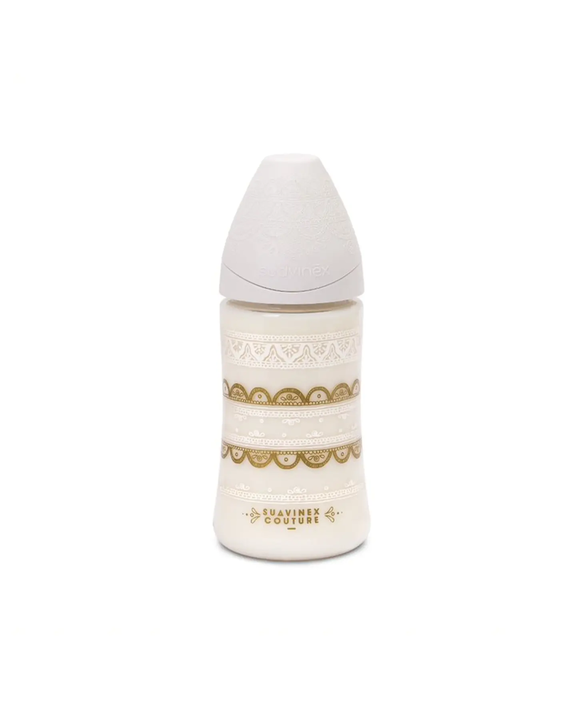 Biberon Premium 270 ml, 3 debite, tetină rotundă – alb | Haute Couture 1