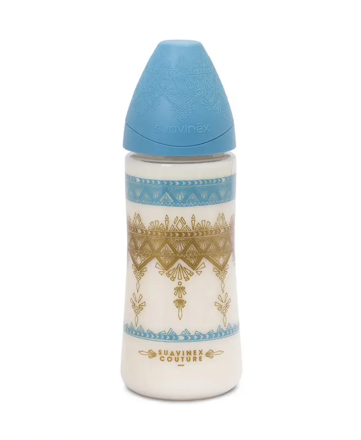 Biberon Premium 360 ml, debit dens, tetină rotundă – albastu | Haute Couture 1