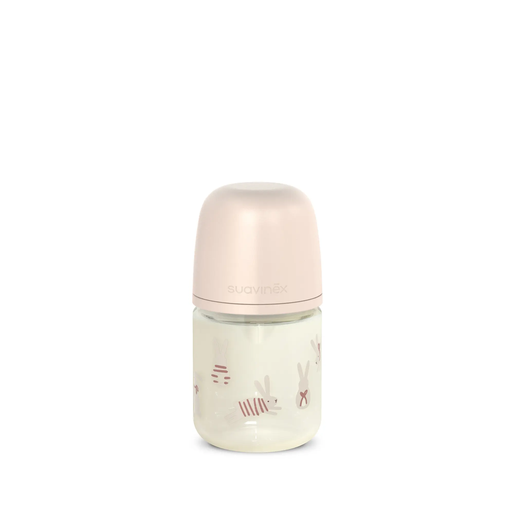 Biberon din sticlă 120 ml SX Pro, debit lent S - liberty roz | Wonderland 1