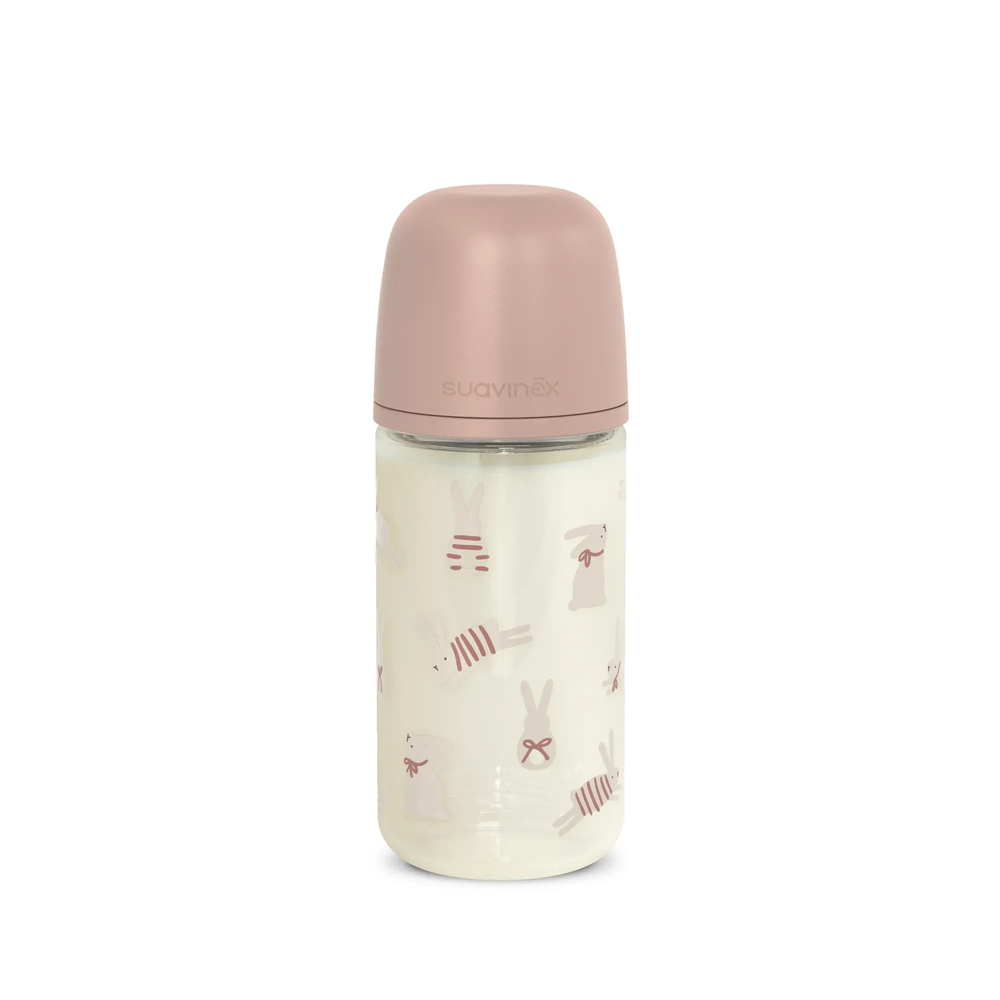 Biberon din sticlă 120 ml SX Pro, debit lent S - liberty roz | Wonderland 1