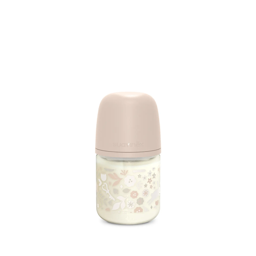 Biberon din sticlă 120 ml SX Pro, debit lent S - liberty roz | Wonderland 1