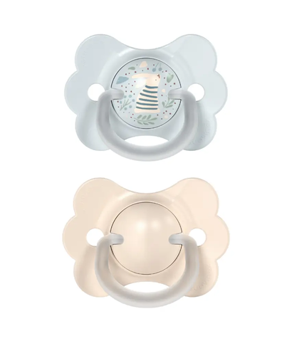 Suzeta fiziologică SX Pro 0–6 luni – fluture bej/albastru | WONDERLAND 1